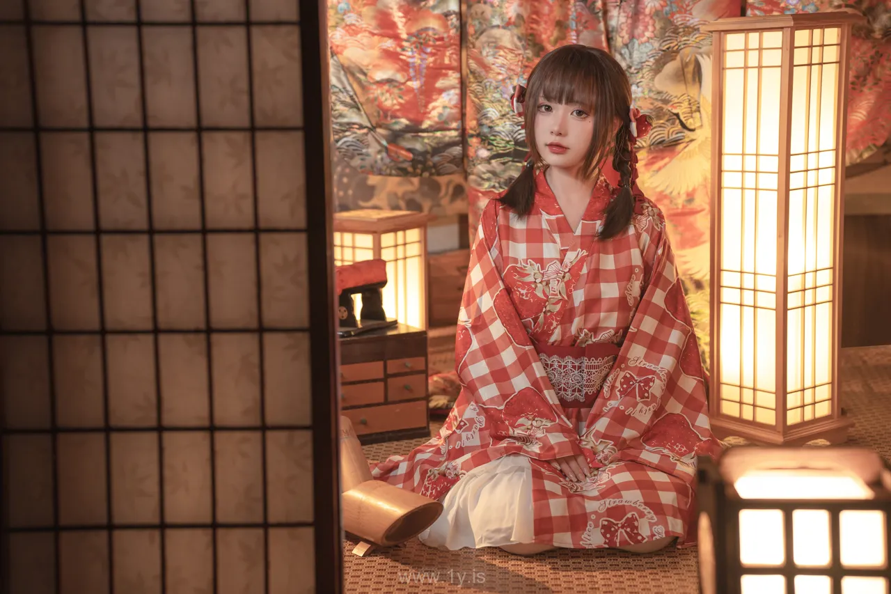 爆机少女喵小吉MiaoXiaoJi NO.064 Sweet Babe in Kimono(灼灼其华)